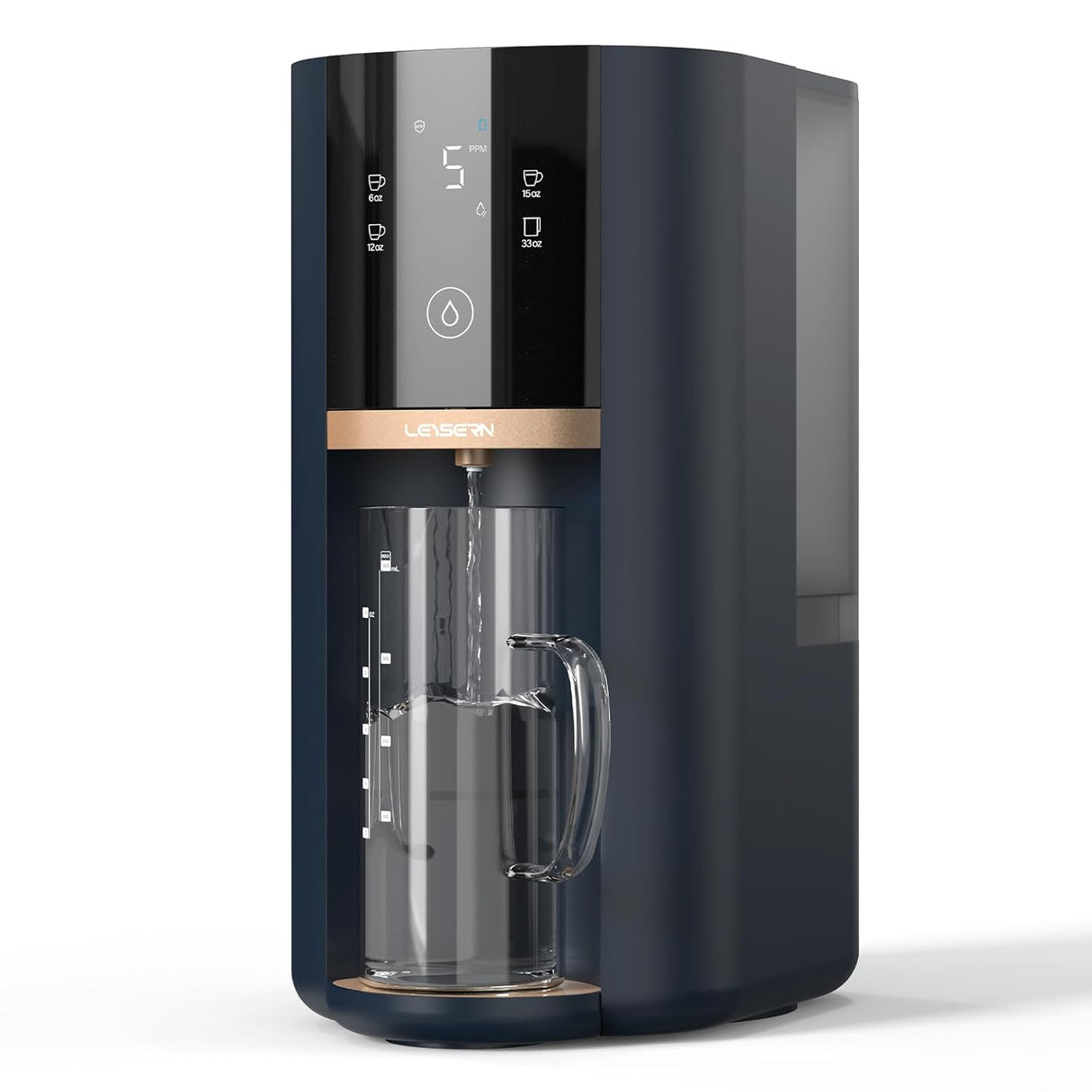 Countertop Reverse Osmosis Water Filter, 5 Stage RO Water Filtration System with UV, 4:1 Pure to Drain, Innovative 360° Swivel Base, Portable No Installation Water Purifier with Water Pitcher