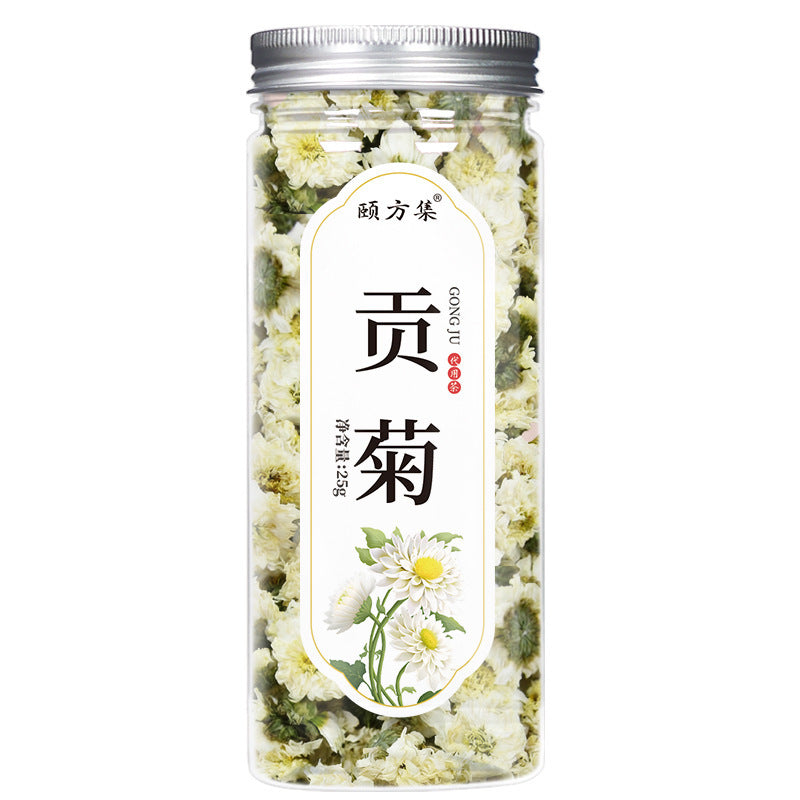 贡菊花茶 批发黄山白菊花25克/瓶装花茶组合罐装花草茶菊花茶代发