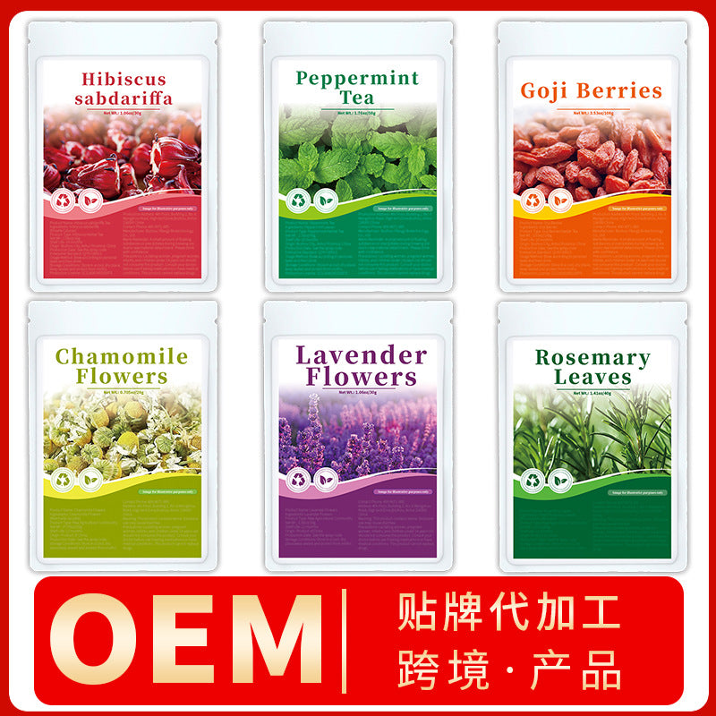 跨境产品洋甘菊木槿花洛神花薰衣草迷迭香金银花玫瑰花胎菊薄荷茶