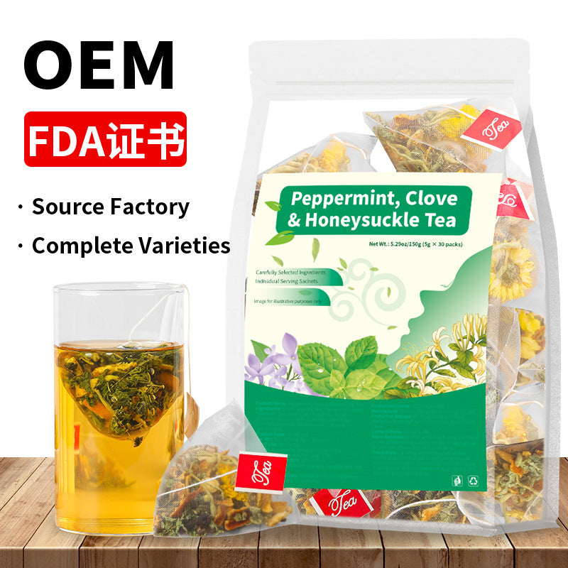 跨境 人参五宝茶八宝茶十宝茶姜黄肉桂姜薄荷茶人参八宝茶非内销