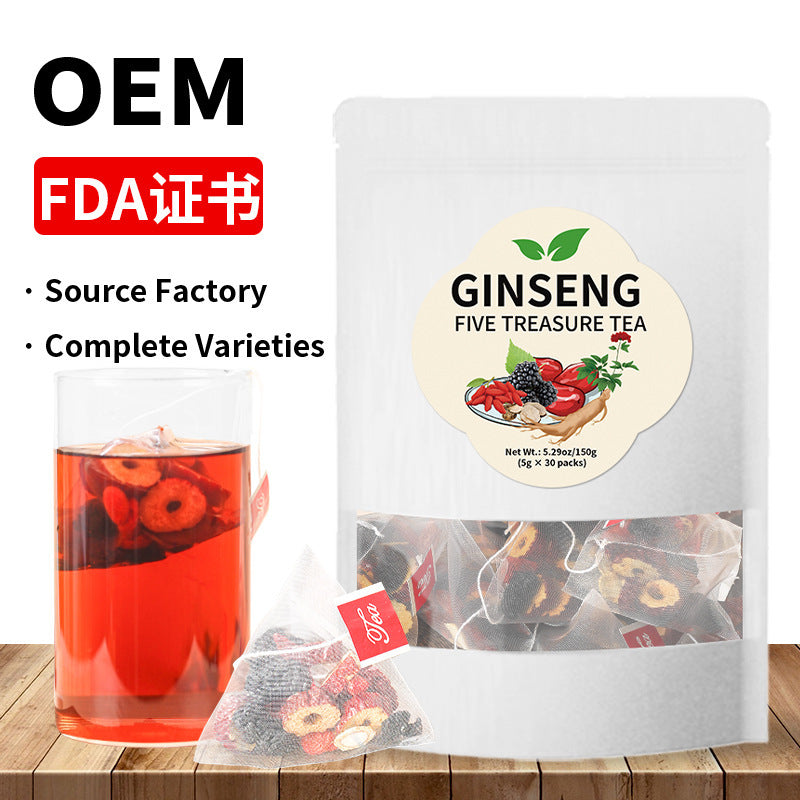 跨境 人参五宝茶八宝茶十宝茶姜黄肉桂姜薄荷茶人参八宝茶非内销