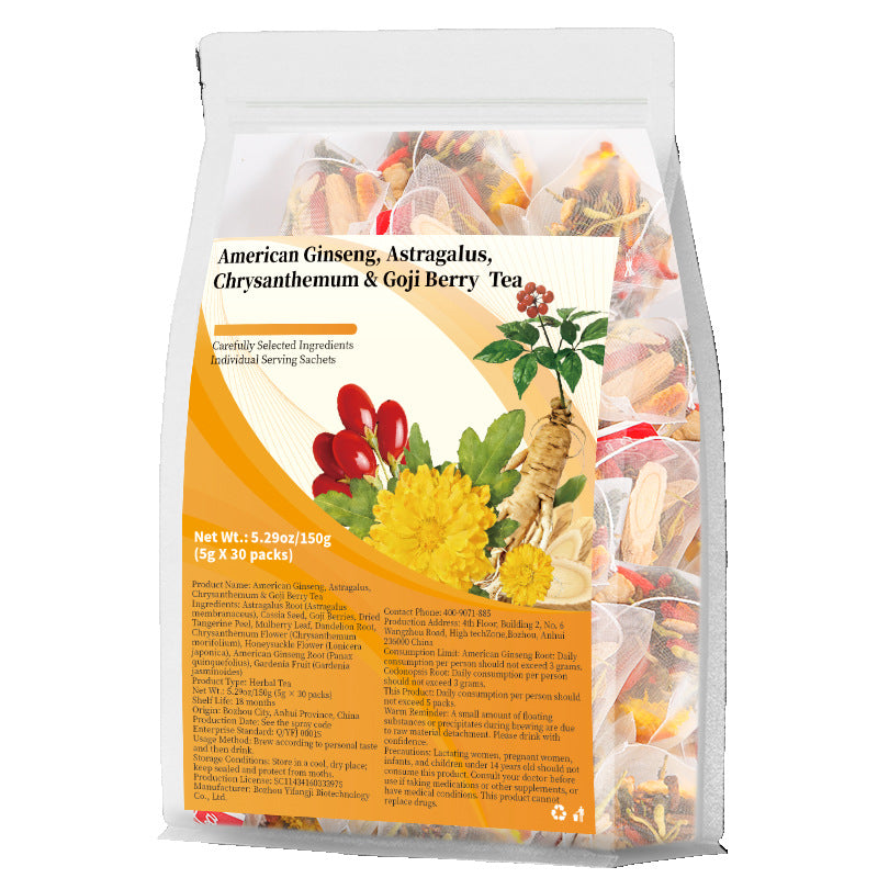 American Ginseng, Astragalus, Chrysanthemum & Goji Berry Tea