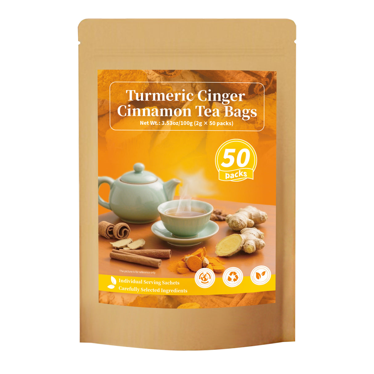 Turmeric Ginger Cinnamon Tea Bags姜黄 生姜 肉桂茶包OEM非内销