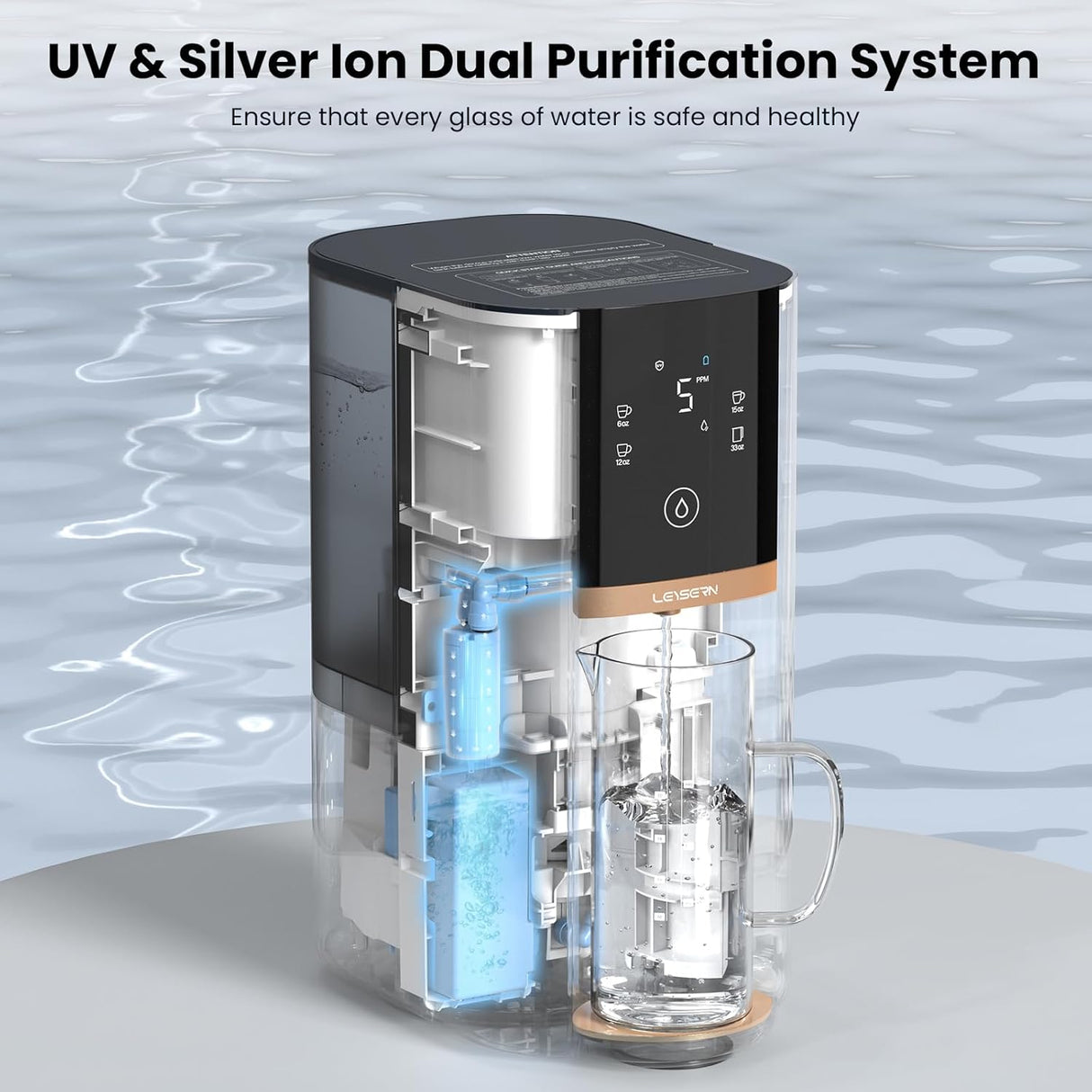Leysern | No-Installation Countertop RO Water Purifier with UV-C