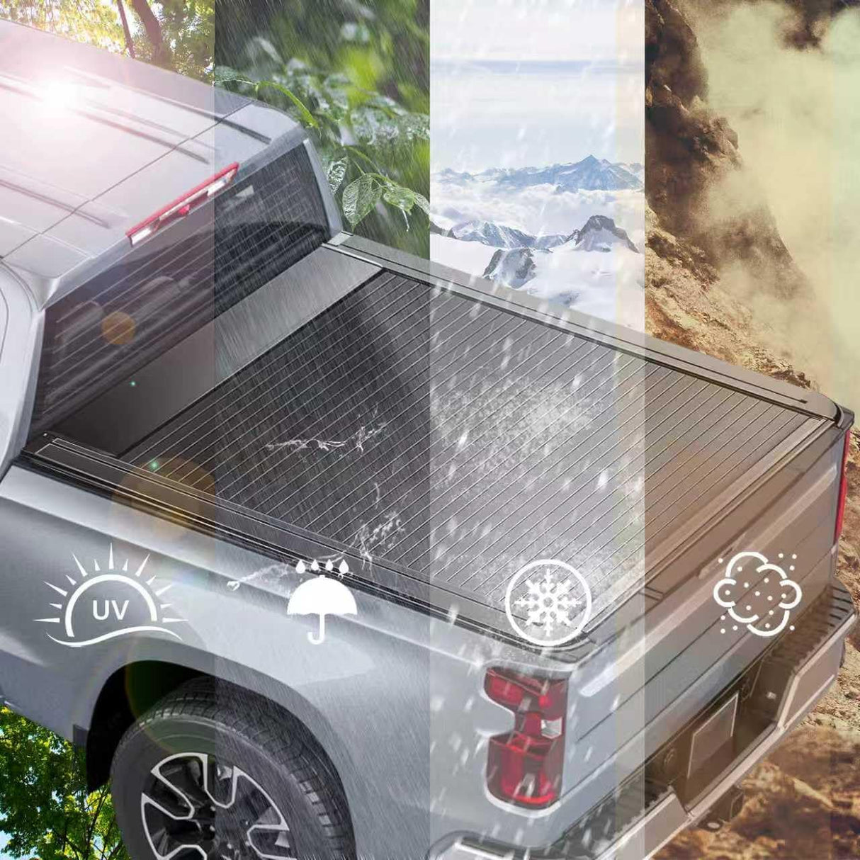 Retractable Truck Bed Tonneau Cover for 2014 2015 2016 2017 2018 2019 2020 2021 2022 2023 2024 2025 2026 Chevy Silverado/GMC Sierra 1500 (5'8" /69" Bed) Truck Bed Cover