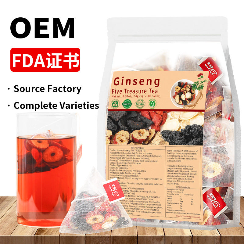 跨境 人参五宝茶洋甘菊洛神花薰衣草奶蓟籽蓝蝴蝶花马黛茶费内销