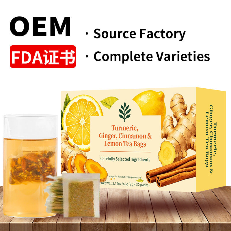 Turmeric Ginger Cinnamon Lemon Tea Bags 姜黄姜肉桂柠檬非内销
