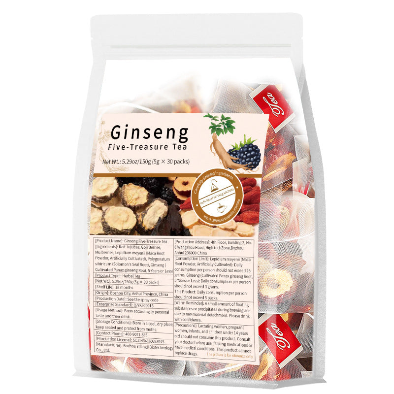 Ginseng Five Treasure Tea跨境产品人参五宝茶 十宝茶OEM 非内销