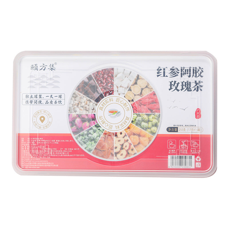 红参阿胶玫瑰茶 人参玫瑰桂圆茶小罐装组合养生花茶厂家批发代发
