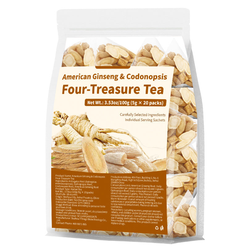 American Ginseng Codonopsis Four-Treasure Tea跨境 双参四宝茶