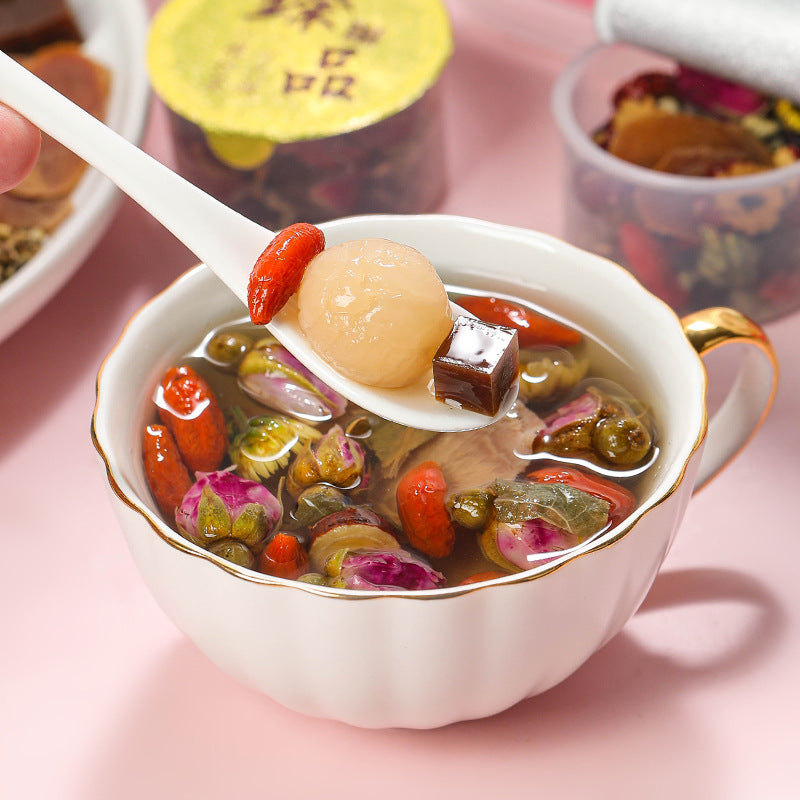 红参阿胶玫瑰茶 人参玫瑰桂圆茶小罐装组合养生花茶厂家批发代发