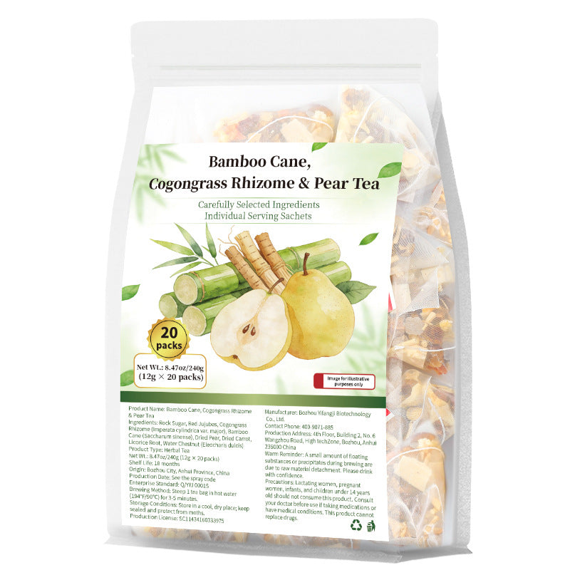 Bamboo Cane,Cogongrass Rhizome &Pear Tea跨境 竹蔗茅根雪梨茶