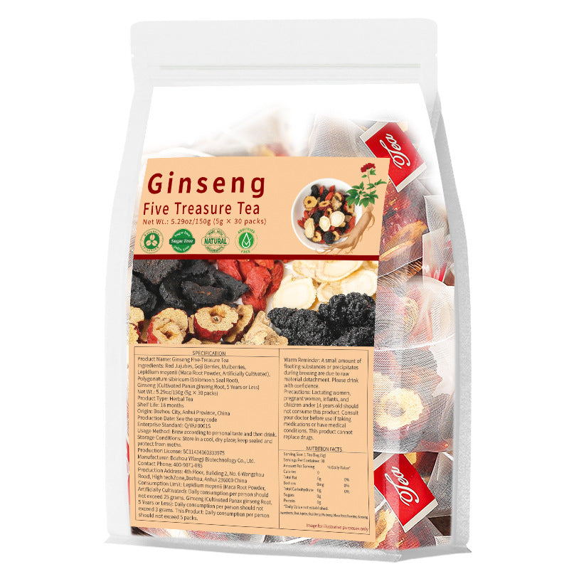 Ginseng Five-Treasure Tea人参五宝茶 跨境人参十宝八宝茶非内销