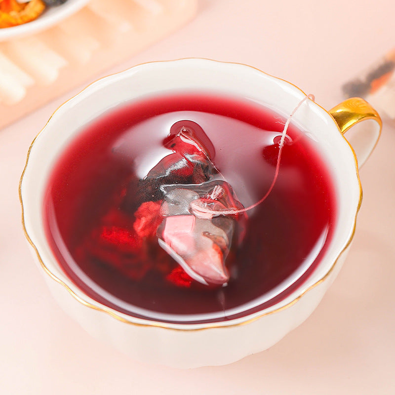 Dark Plum, Hawthorn Lotus Leaf Tea跨境 乌梅山楂荷叶茶 非内销